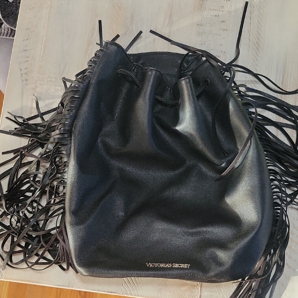 Black Fringe Victoria's Secret Back Pack